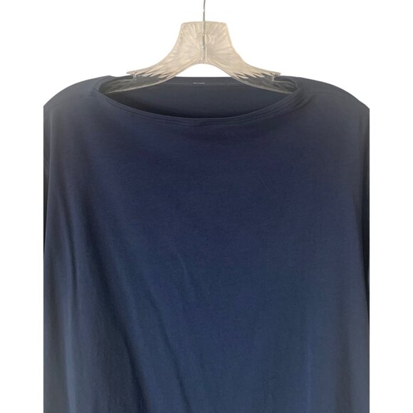 LULULEMON Navy Blue Back In Action Short Sleeve Boat Neck Women’s T-Shirt 12 - Picture 4 of 9